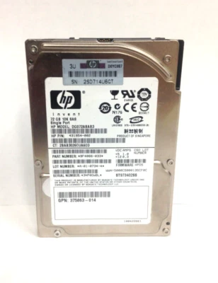 Hp  DG072ABAB3 431954-002 72GB 10K SAS Hard Disk Drive ~ Wiped - Image 1 of 4