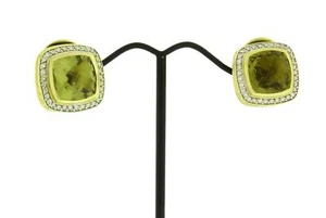David Yurman Diamond With Lemon Citrine Albion Earrings In 18K Yellow Gold - Picture 1 of 2