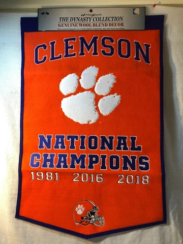Clemson Tigers National Champions Winning Streak Dynasty Collection Decor Banner Cover