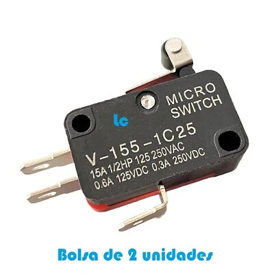 Micro Interruptor - Sensor Final De Carrera - 15A 250V - M014R  Bolsa 2 Unidades - Imagen 1 de 3