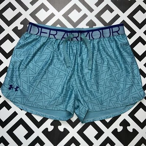 Under Armour Youth XL Loose Fit Training or Running Shorts Teal Print - Picture 1 of 5