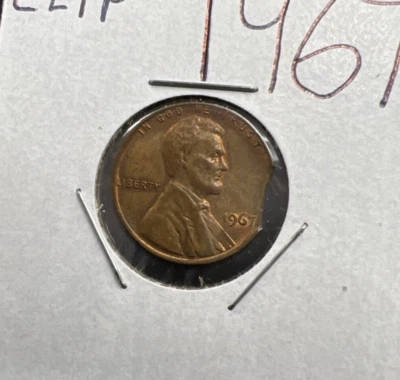 Moneda de error recortada 1967 1 c centavo conmemorativo Lincoln CH AU Foto 1 de 4