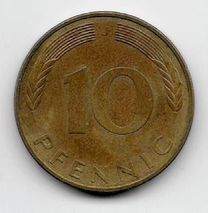 World Coins - Germany 10 Pfennig 1981 J Coin KM# 108 - Picture 1 of 3