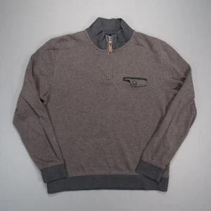 Ted Baker Sweater Mens 5 Medium Brown Red Pullover Quarter Zip Long Sleeve - Picture 1 of 7