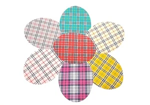 5 Pairs Iron on Check Elbow/Knee Patches x 2 , Washable Choice of Colours - Picture 1 of 8