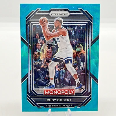 2022-23 Monopoly Prizm Rudy Gobert Teal Wave Prizm # 54 - Minnesota Timberwolves - Image 1 of 2