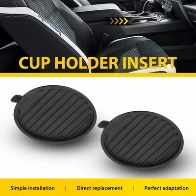 2x Black Cup Holder Anti-Slip Insert Coaster for Ford F150 Expedition 2017-2021 - Image 1 of 4