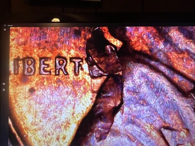 1960 D Lincoln Penny Error - Large Obverse Strike through / Retained Lamination  - Image 1 of 4