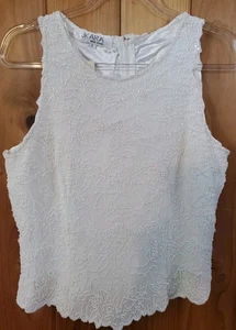 JKara Damen Perlen ärmelloses Tank Top Large Party Cocktail elfenbein Glitzer - Bild 1 von 14