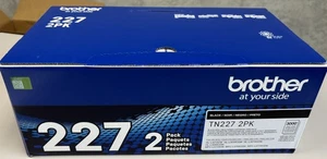 2 pack Brother Genuine TN227 High Yield Black Toner TN227BK Original Twin Pack - Picture 1 of 5