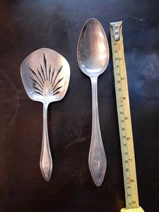 a stowell co sterling set of 2 monogrammed spoons with R on handle Rare - Picture 1 of 9