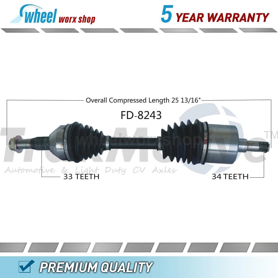 前左 CV 轴轴适合福特特种服务警察轿车 2.0L 2014-2018 — 第 1/1 张图片