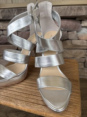 Tacones de aguja Rock Republic plateados esmerilados para mujer talla 10M Foto 1 de 4