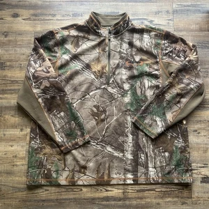 Real Tree Herren Camouflage Camo 1/4 Zip Langarm Outdoor Jagd Größe 2XL - Bild 1 von 6