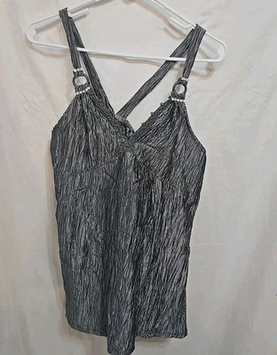 Camiseta sin mangas My Pretty Angel textura arrugada/aplastada para mujer talla M gris piedras preciosas años 90 Foto 1 de 4