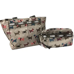 Borsa a tracolla e marsupio Lesportsac Scottie Terrier stampa animalier - Foto 1 di 16