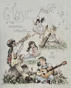Completed Cross Stitch "Instruments of Love" Stoney Creek Collection - Picture 1 of 6