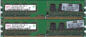 2GB 2x1GB PC2-6400 DDR2-800 HYNIX HYMP112U64CP8-S6 AB MEMORY KIT HP 404574-888 - Picture 1 of 3