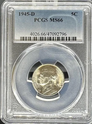 1945-D Jefferson Nickel MS66 PCGS (#PA47092796) - Image 1 of 2