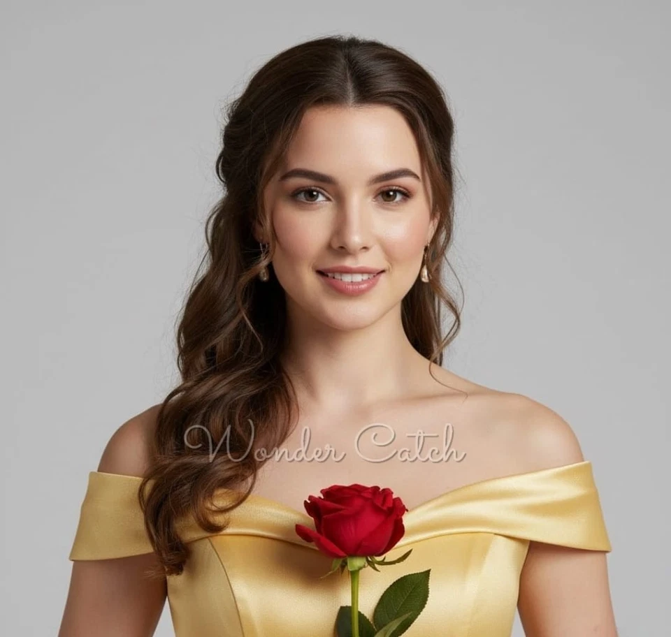 Disfraz de Bella Princesa Vestido de Baile | Vestido Amarillo Hombro Descubierto para Mujer’s Foto 1 de 4