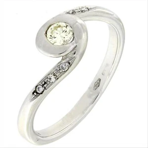 Anello Solitario Donna Oro Bianco 18kt 0168 Diamanti Naturali 0.15ct G-Color VS1 - Imagen 1 de 4