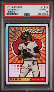 2021 PANINI PRESTIGE HEROES HE-5 TOM BRADY PSA GEM MINT 10 - Picture 1 of 2