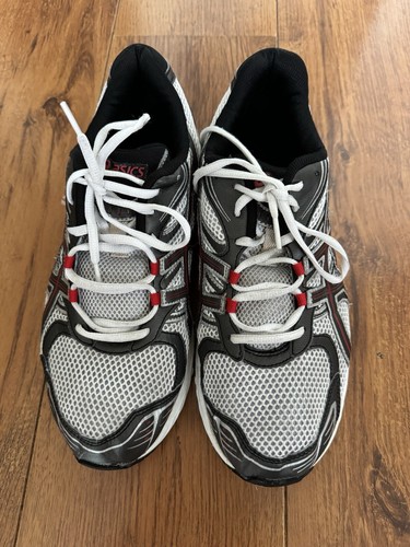 Scarpe da ginnastica uomo Asics Gel Virage 5 bianche nere rosse running vintage UK 10: EU 45