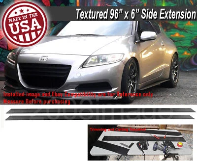96"x6" Gen 1 Black Side Skirts Extension Flat Bottom Line Lip For Hyundai Kia - Image 1 of 4