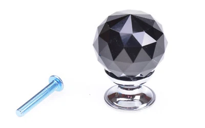 Möbelknauf 25mm Kristall Black Möbelknöpfe Türknöpfe Möbelgriff Küchengriffe - Bild 1 von 2