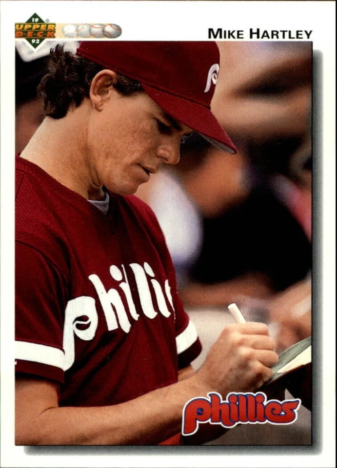 Mike Hartley 1992 Upper Deck MLB #613 Baseball Card Philadelphia Phillies - Image 1 of 2