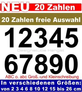 20 Zahlen frei wählbar selbstklebend bis 30 cm Klebezahl Aufkleber Hausnummer - Bild 1 von 3