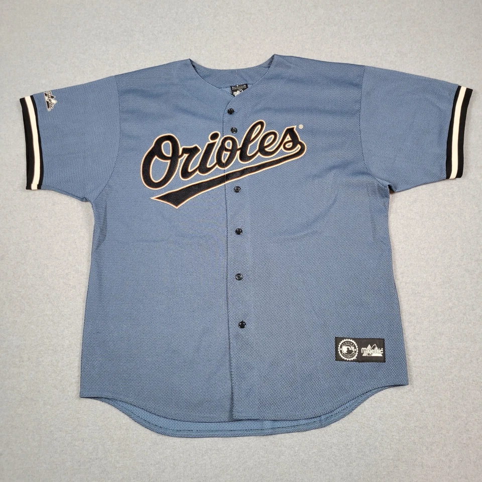 Vintage Baltimore Orioles Jersey Men XL Blue Majestic 90s Made in USA MLB Script - Image 1 of 4