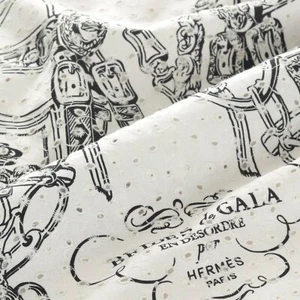 HERMES Carre 90 Blanco Bordado Seda 100% de JAPÓN + FS - Imagen 1 de 4