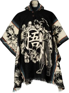 Dragon Ball Z Anime Poncho - Goku & Vegeta Unisex Cape mit Kapuze | Otaku Mexican St - Bild 1 von 1