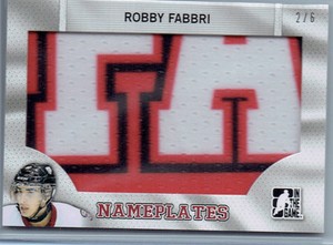 Robby Fabbri 2014 ITG Heroes And Prospects Draft Nameplate Jumbo Patch Card /6