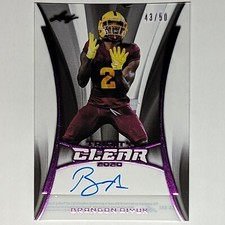 2020 Brandon Aiyuk  Leaf Trinity Clear /50 Purple Rookie RC 49ers #CA-BA1