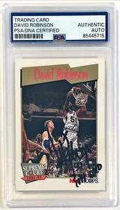 1991 NBA Hoops Basketball David Robinson Spurs Signed Auto Card #496 PSA DNA - Picture 1 of 1