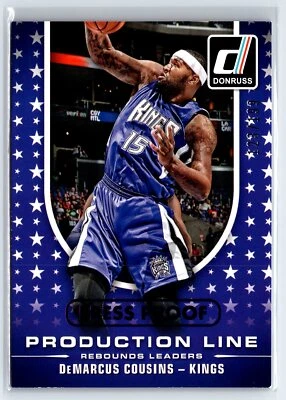 Línea de producción Donruss 2014-15 rebotes prueba de prensa púrpura DeMarcus Cousins/199 Foto 1 de 2