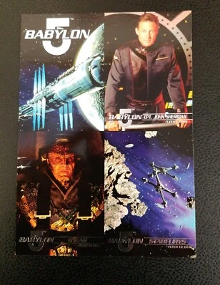BABYLON 5 FLEER ULTRA 1995 SILVER FOIL STAMPED UNCUT PROMO CARD SHEET NM - Image 1 of 2