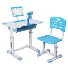 Tavolo da Gioco e Studio per Bambini con 1 Sedia Tavolino con Porta Bicchiere