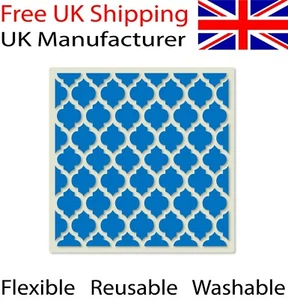 Plantilla de artesanía de azulejos de diseño árabe Quatrefoil 10 cm o 15 cm mylar reutilizable - Imagen 1 de 5