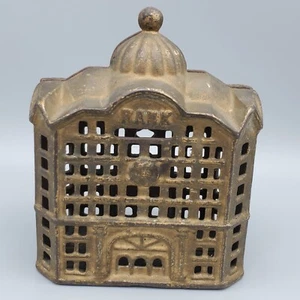 Antique Cast Iron Still Bank~Dome Top Bank Building~A.C.Williams READ - Picture 1 of 6