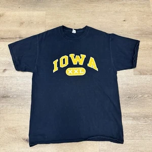T-shirt vintage Iowa Occhi di Falco uomo grande nera classica grafica frutto di un telaio - Foto 1 di 9