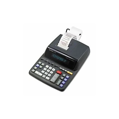 Black 12 Digit Calculator with Fast Tape Printing Clock Calendar Functions - Image 1 of 4