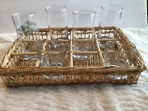 Crate & Barrel Rectangular Tray Holds 12 Glasses Low Open Tote Succulent Display - Picture 1 of 5