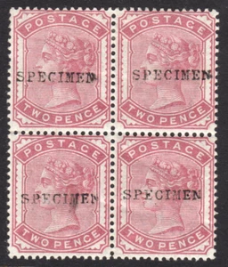 GB QV SG;168s 2d Deep Rose Overprinted Specimen BLOCK 4 UMM / MM CAT £440 +++ - Picture 1 of 2
