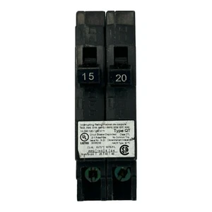 USED Siemens Q1520 15/20A 120V Plug-In Type QT Duplex Thermal Circuit Breaker - Picture 1 of 6