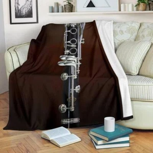 Clarinet Blanket Throw Fleece Cozy Couch Sofa Sport Plush Bedding Gift - Picture 1 of 6