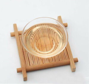 Chinese Cup Mat Cup Saucer Bamboo Pad Tea Trays Creative Wood Jing Concave