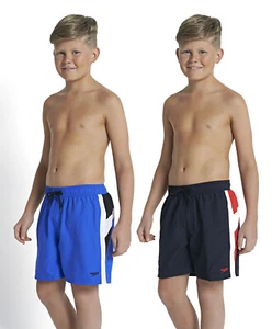 Speedo Boys Swim Trunks Shorts LOGO YOKE SPLICE 15" - Picture 1 of 5
